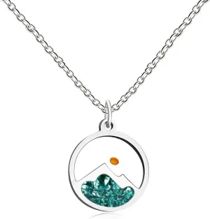| Round Mustard Seed Pendant Necklace | Christian Faith Necklace | Stainless Steel Pendant with Mountain Element | Faith-Inspired Religious Jewelry | YA4994