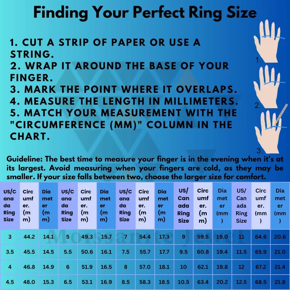 1 Ct-5 Ct Moissanite Engagement Ring Nature Inspired Three Stone Wedding Bridal Ring Set in 10k 14k 18k Gold & S925 for Women