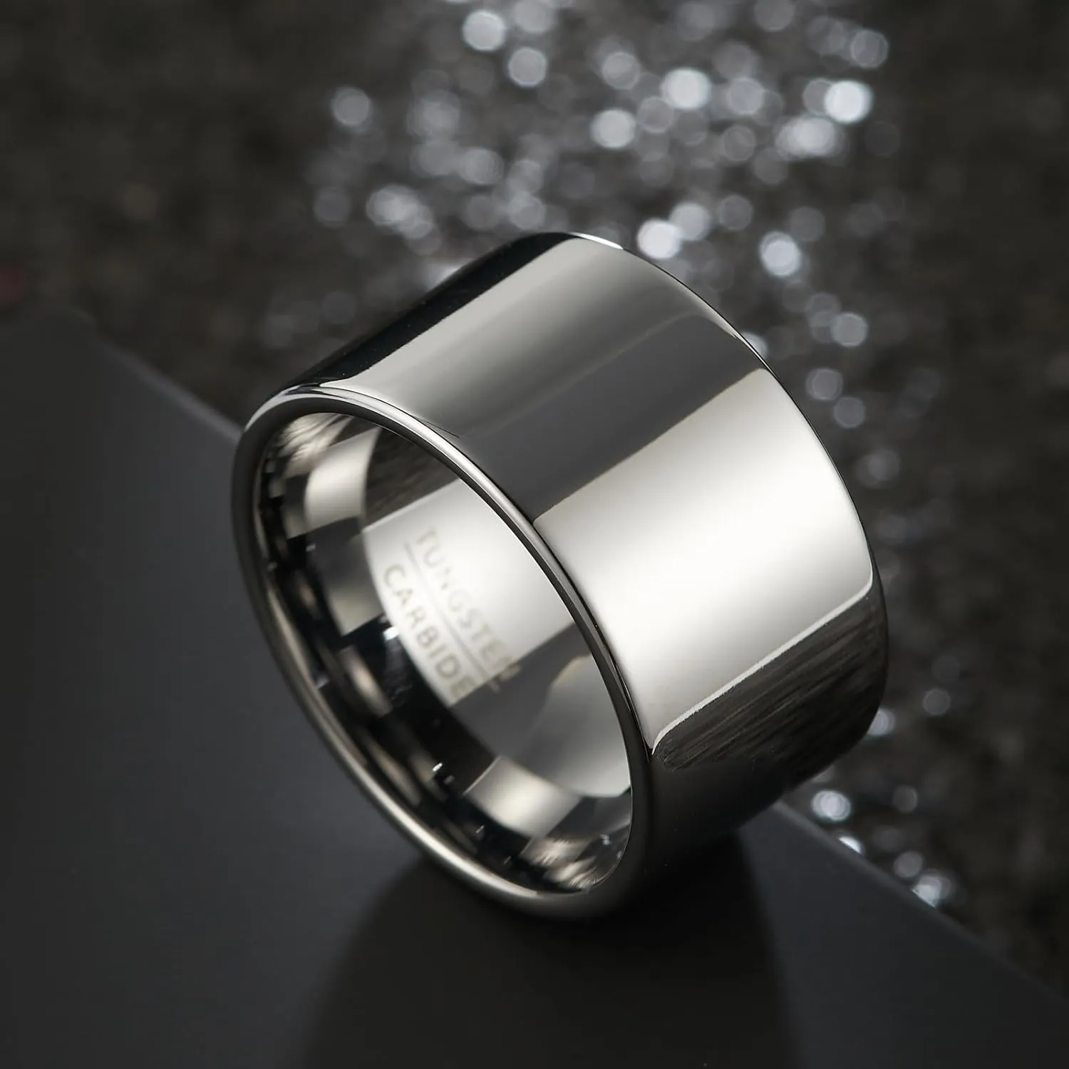 1 Men's Classic Luxury Big Thumb Finger Tungsten Steel Ring Domineering Wide 14mm Smooth and Comfortable Trendy Men's Cool Ring Jewelry