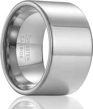 1 Men's Classic Luxury Big Thumb Finger Tungsten Steel Ring Domineering Wide 14mm Smooth and Comfortable Trendy Men's Cool Ring Jewelry