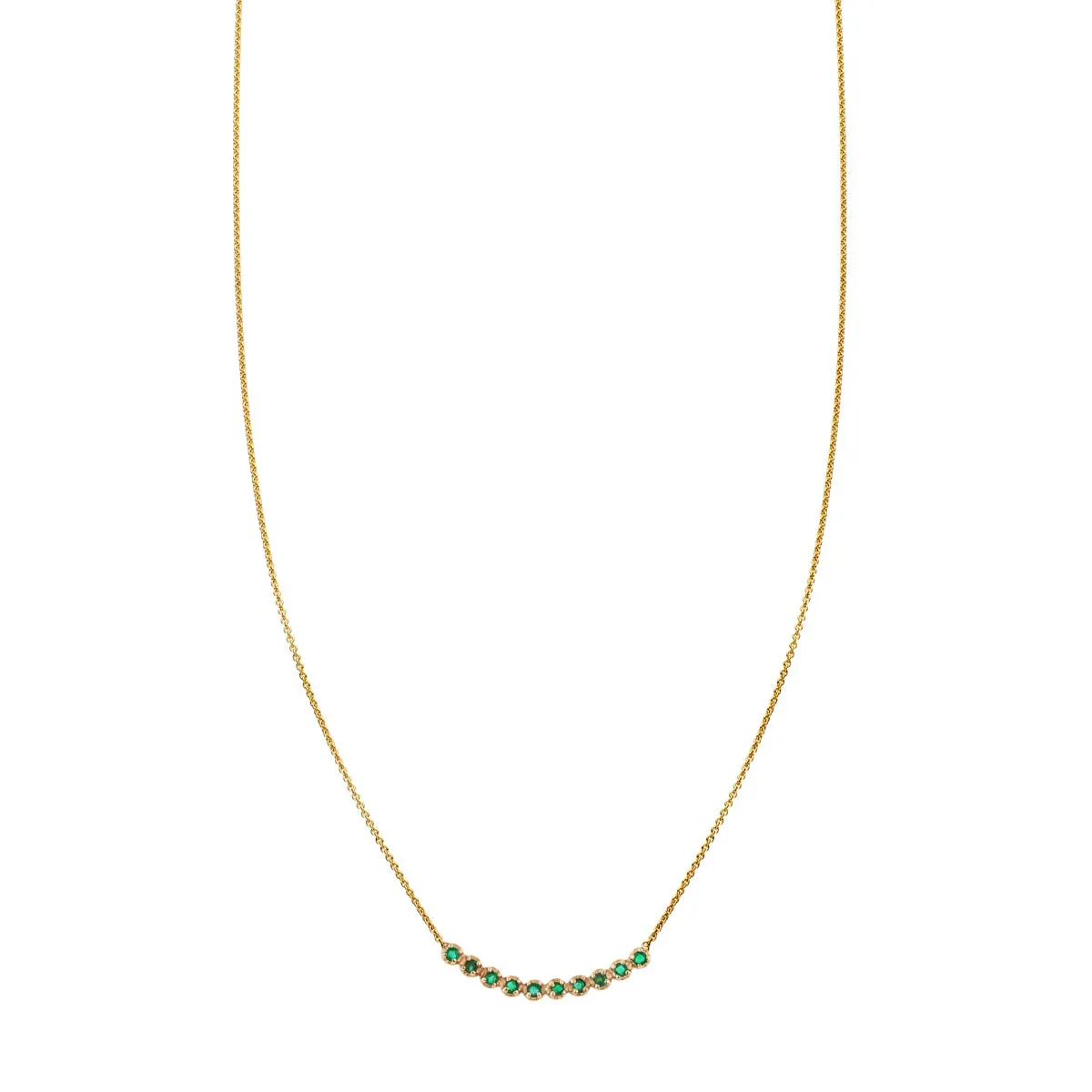 10 Round Emerald Arch Necklace
