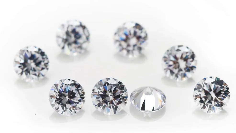 1000pcs 5A Round Machine Cut White Cubic Zirconia Stone Loose CZ Synthetic Gemstone for Jewelry Making