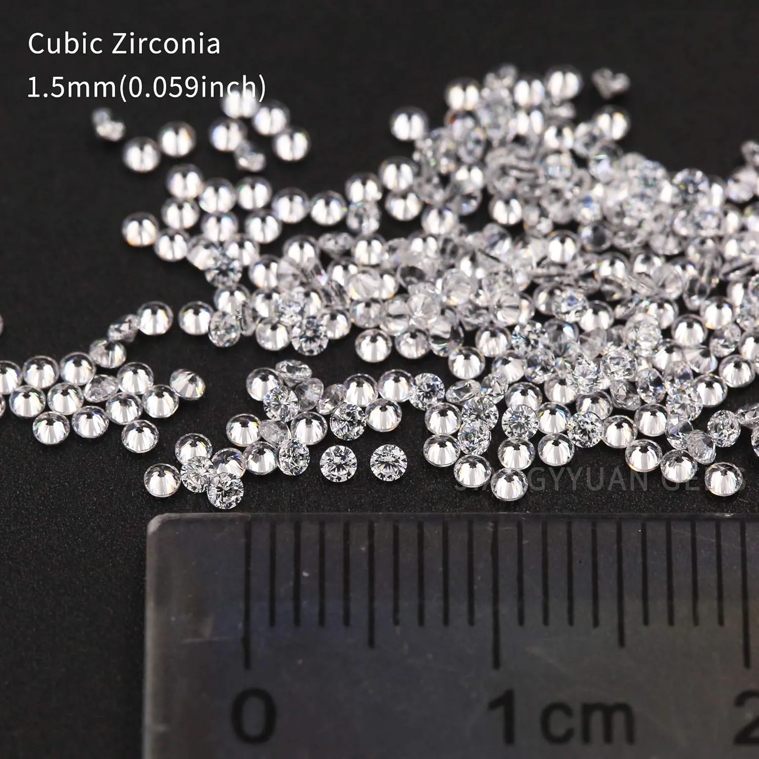 1000pcs 5A Round Machine Cut White Cubic Zirconia Stone Loose CZ Synthetic Gemstone for Jewelry Making