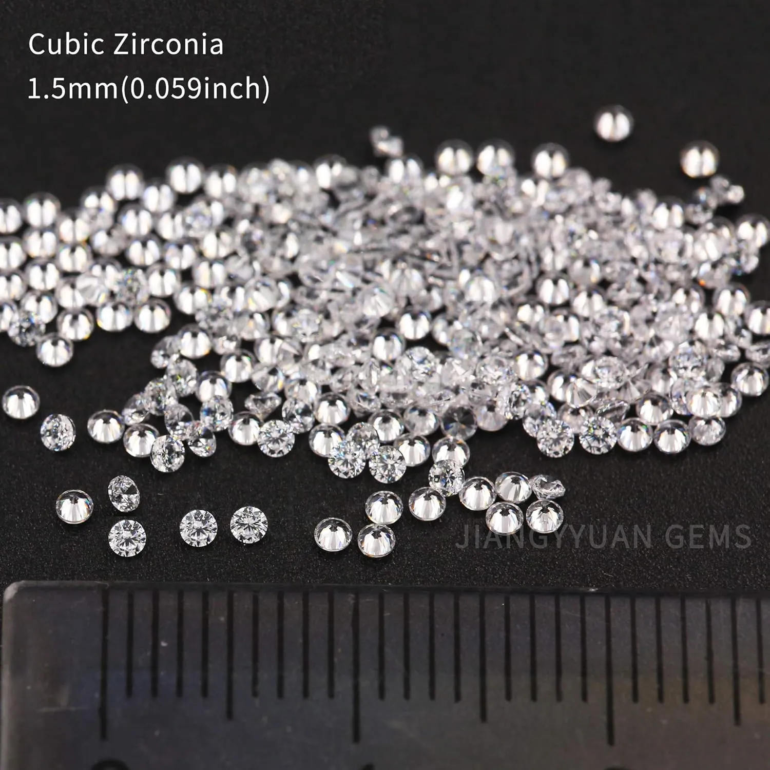 1000pcs 5A Round Machine Cut White Cubic Zirconia Stone Loose CZ Synthetic Gemstone for Jewelry Making