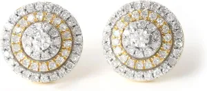 10k Gold 1/2ct TDW Diamond Triple Halo Stud Earrings for Women(I-J, I2)