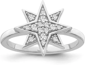 10K Gold or Silver Diamond c Ring (1/8 cttw, I-J Color, I2-I3 Clarity)