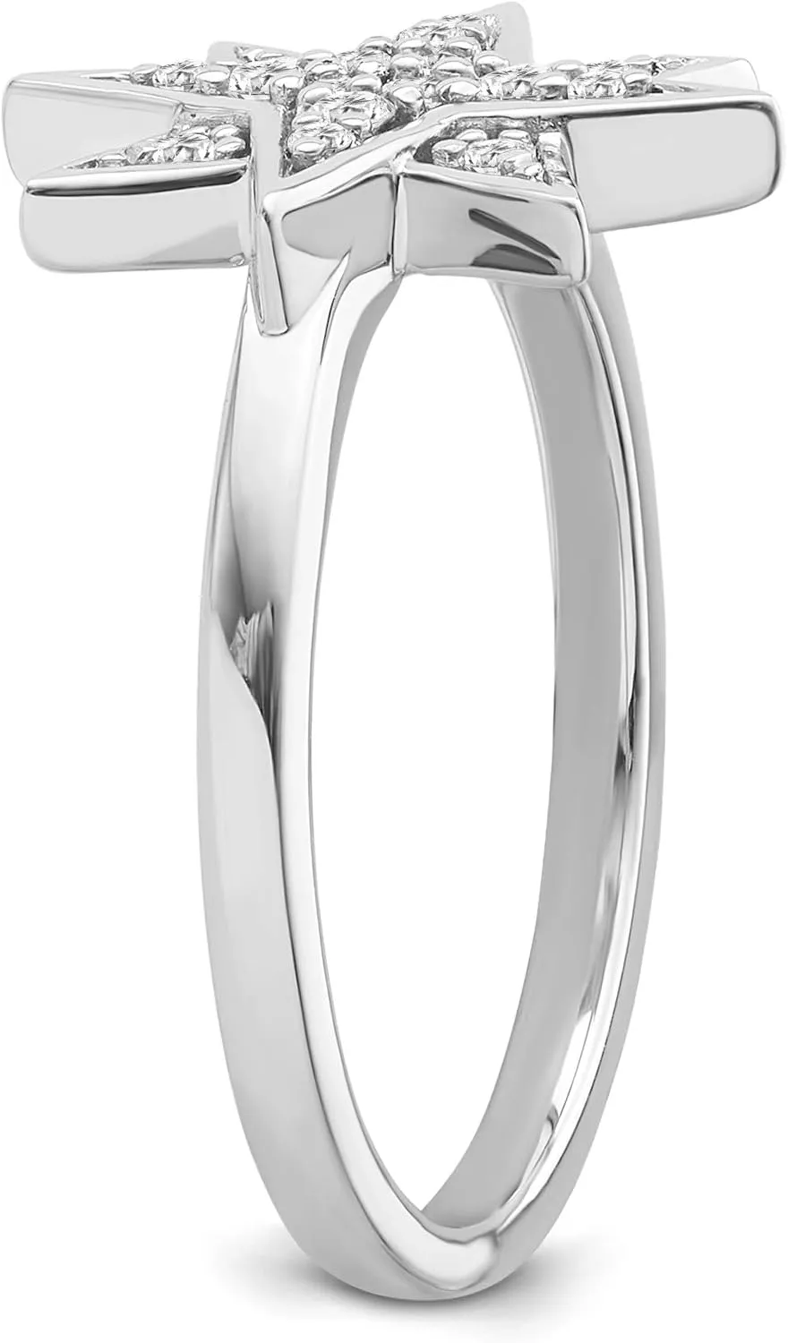 10K Gold or Silver Diamond c Ring (1/8 cttw, I-J Color, I2-I3 Clarity)