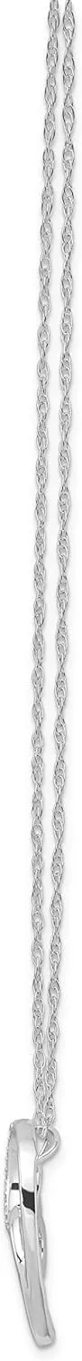 10K Gold or Silver Diamond Heart Pendant with Sterling Silver Chain Necklace (1/10 cttw, I-J Color, I2-I3 Clarity) 18"