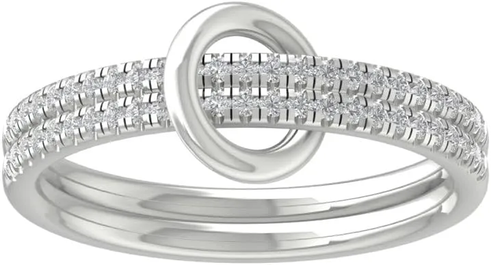 10K Gold or Silver Round Lab Grown Diamond Fashion Band Ring (1/4 cttw, D-E Color, VS Clarity)