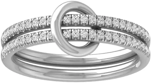 10K Gold or Silver Round Lab Grown Diamond Fashion Band Ring (1/4 cttw, D-E Color, VS Clarity)