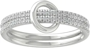 10K Gold or Silver Round Lab Grown Diamond Fashion Band Ring (1/4 cttw, D-E Color, VS Clarity)