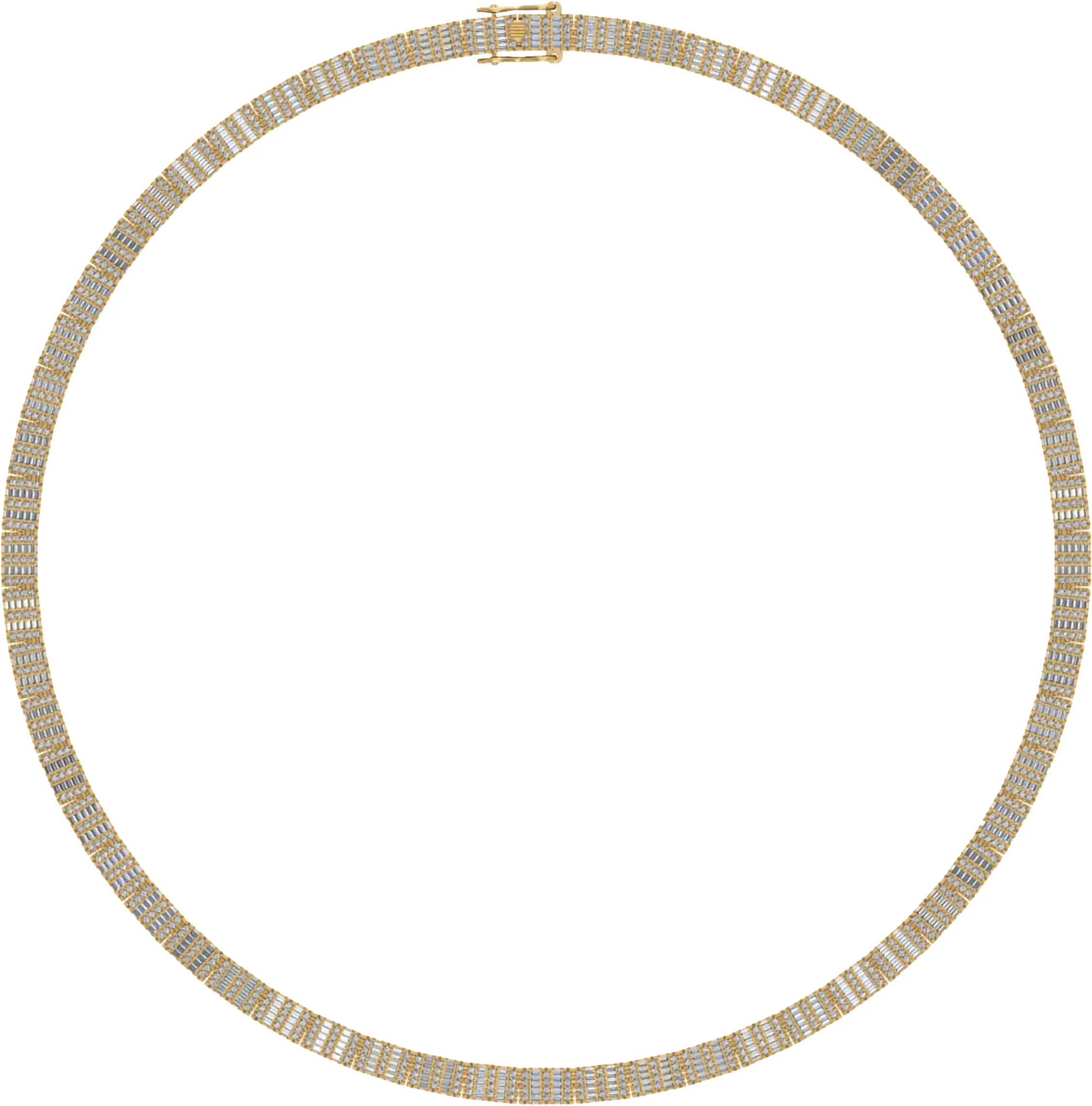 10KT Yellow Gold 11.93 Carat Baguette Necklace