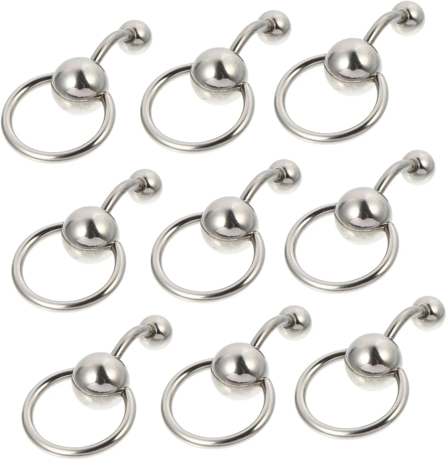 10pcs Set Fashion Belly Button Ring Clip Navel Navel Ring Jewelry Button Studs