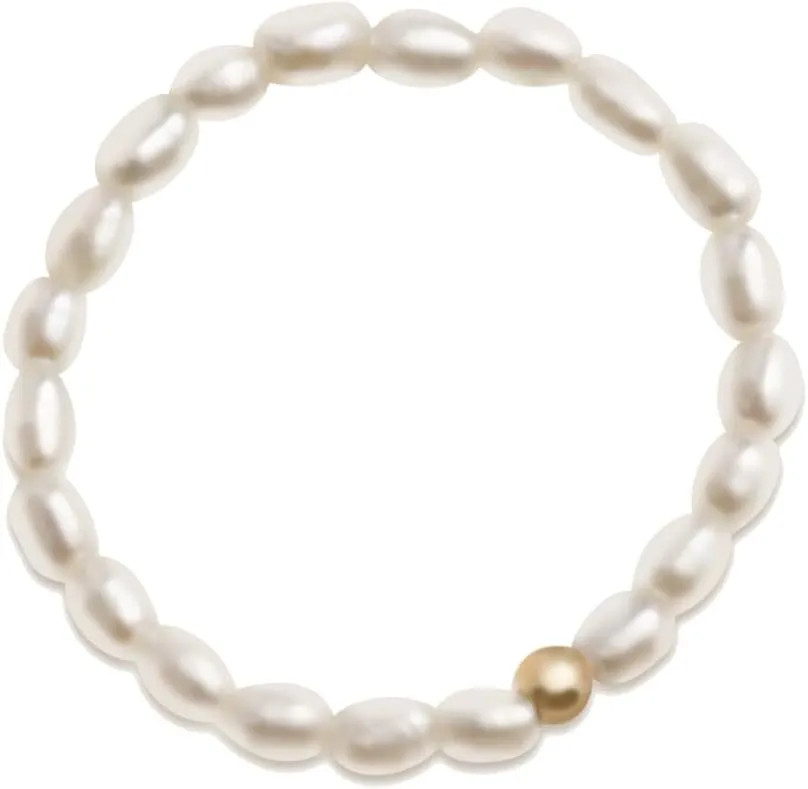 14K Gold Filled ring, dainty stackable handpicked premium 1.8-2mm cultured freshwater pearl ring women's