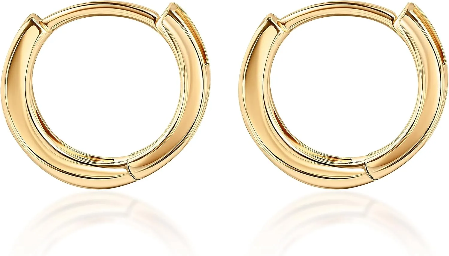 14K Gold Plated Over Sterling Silver Cubic Zirconia Pave Cuff Earrings Huggie Stud Earrings
