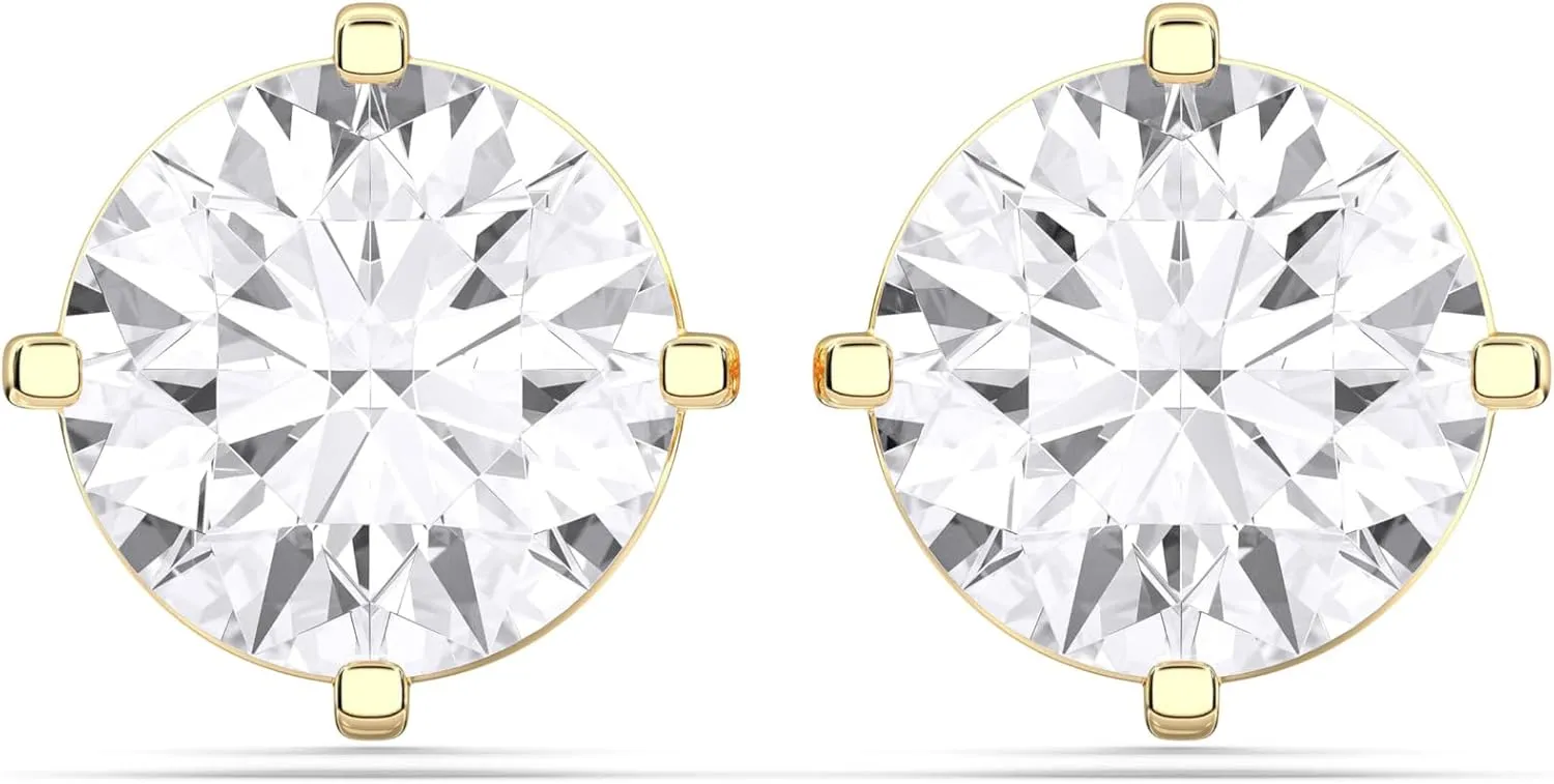 14K Yellow/White Gold Stud Earrings With 1-2 Carat Lab Grown Diamond, IGI Certified LAB GROWN Diamond Earrings 4 Prong Push Back (E-F Color, VVS-VS), Stud Earrings For Women, Fine Jewelry