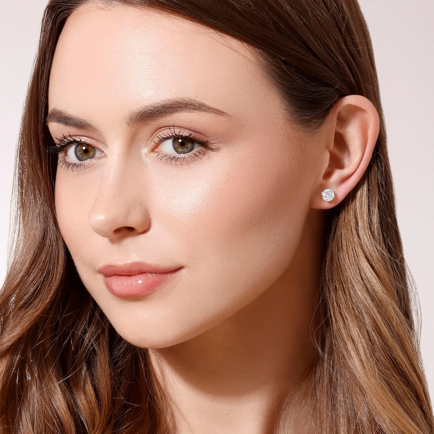 14K Yellow/White Gold Stud Earrings With 1-2 Carat Lab Grown Diamond, IGI Certified LAB GROWN Diamond Earrings 4 Prong Push Back (E-F Color, VVS-VS), Stud Earrings For Women, Fine Jewelry