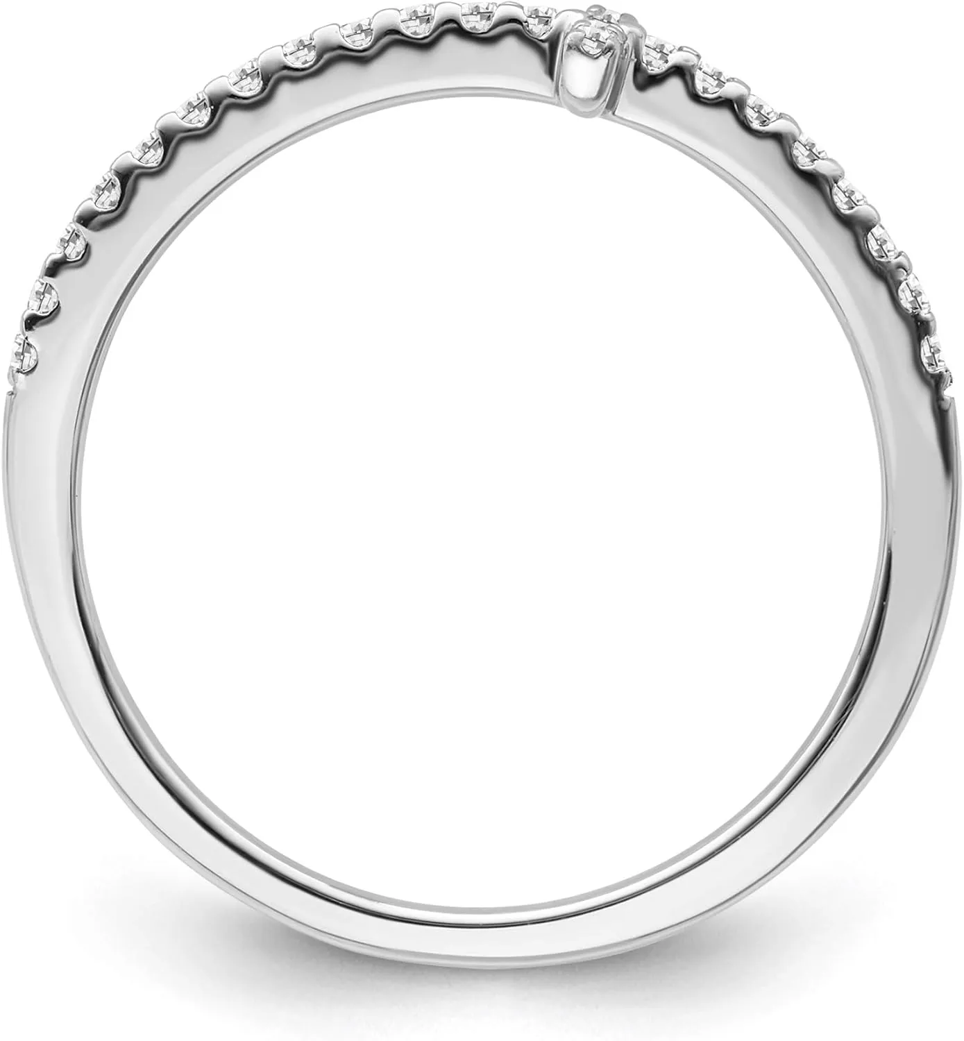 1/6 Carat Round Diamond Cross Ring | 10K White, Yellow Gold or Sterling Silver Anniversary Wedding Band Ring for Women | I-J Color and I2-I3 Clarity