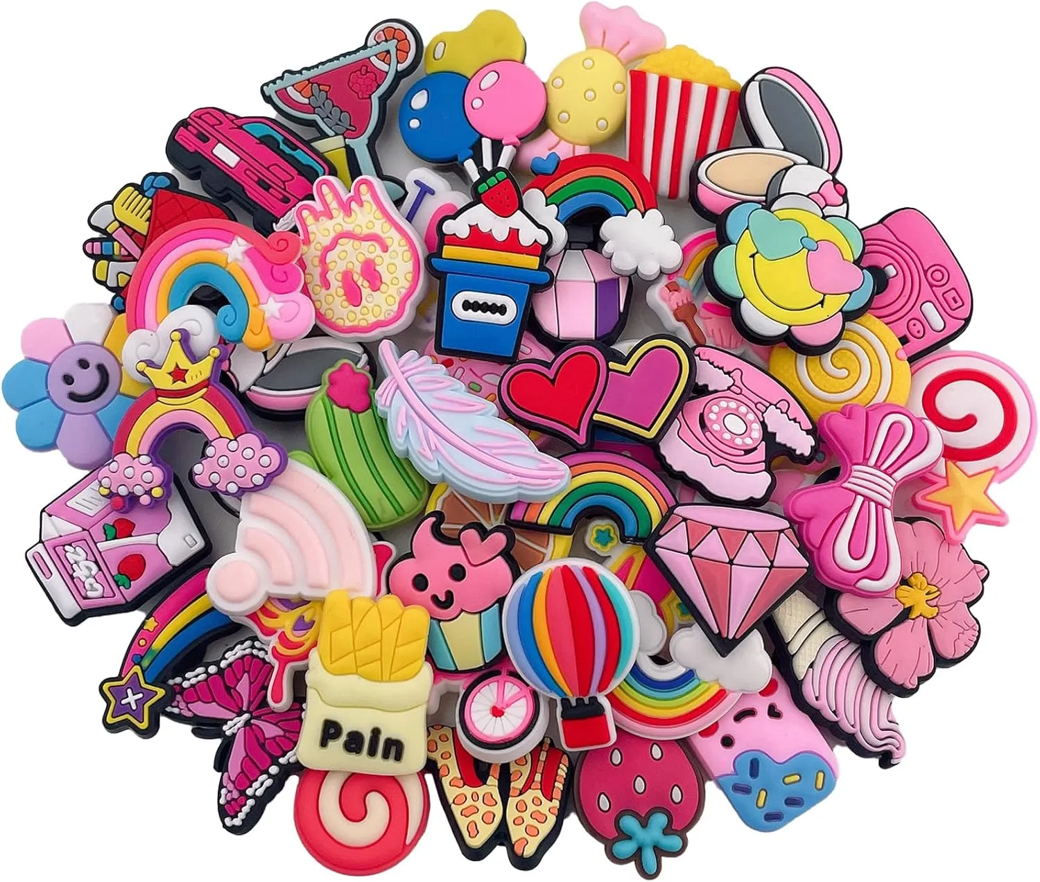 16,30,50,100 Pcs Random Cute Cartoon Shoe Charms for Girls Boys Kids Accessories Bracelet Wristband Sandals Gifts