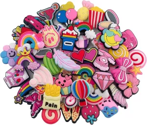 16,30,50,100 Pcs Random Cute Cartoon Shoe Charms for Girls Boys Kids Accessories Bracelet Wristband Sandals Gifts