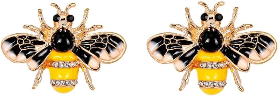 2 Glamorous Bee Brooch Stylish Personality Diamond Set Drop Oil Bee Brooch Pin It On A Hat, Scarf Or Bag As A Trendy Accessory For A Trendy Outfit