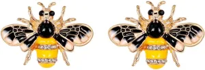 2 Glamorous Bee Brooch Stylish Personality Diamond Set Drop Oil Bee Brooch Pin It On A Hat, Scarf Or Bag As A Trendy Accessory For A Trendy Outfit