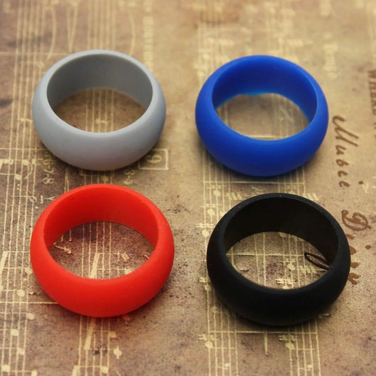 2 Ring Rubber Engagement Bands Dome Colorful Heart Ring Silicone Rings Custom Engraved Matching Rings His & Hers Wedding Band, Rubber Rings for Couples, Standard US Size 4 to 12
