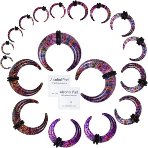 20 Pcs Ear Stretching Kit Buffalo Pincher Septum Piercing Jewelry 14G 12G 10G 8G 6G 4G 2G 0G 00G Septum Rings Nose Septum Stretching Kit for Women Men
