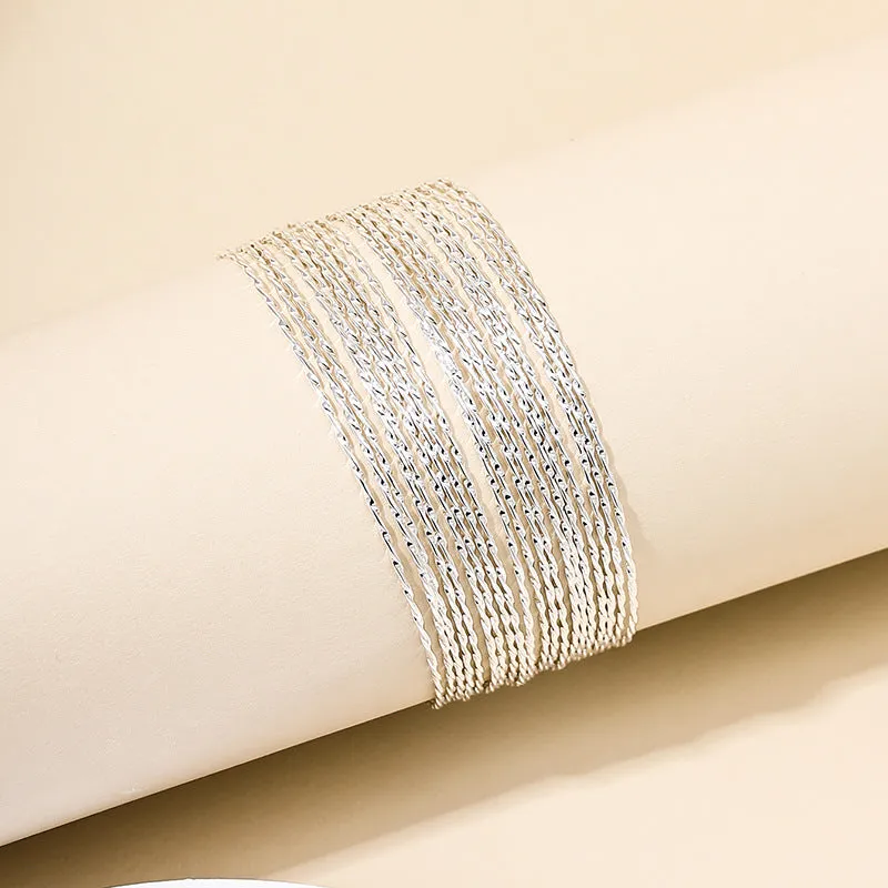 20-Piece Retro Coil Wound Women's Bracelet Set in Ethnic Style Alloy Jewelry
