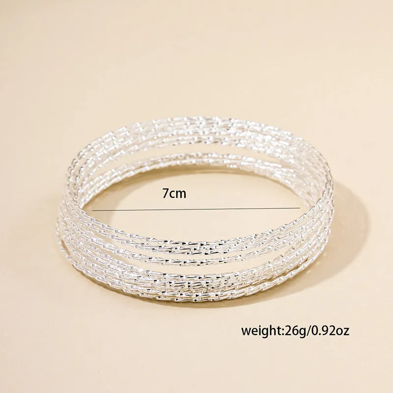 20-Piece Retro Coil Wound Women's Bracelet Set in Ethnic Style Alloy Jewelry