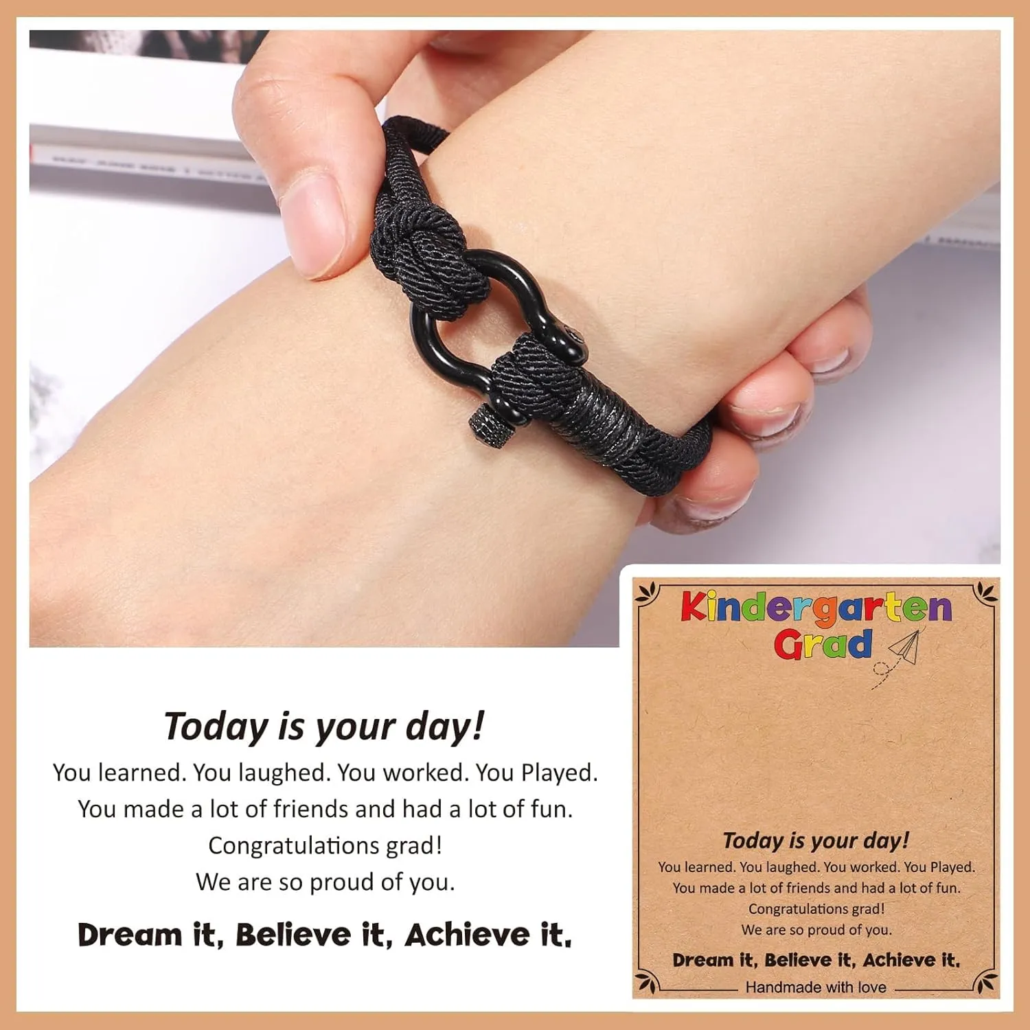 2024 Graduation Gifts for Boys, Preschool Kindergarten Graduation Gifts for Boys, College High School Graduation Bracelets 5th 8th Graduation Gift for Teen Boys Son Grandson Nephew Brother