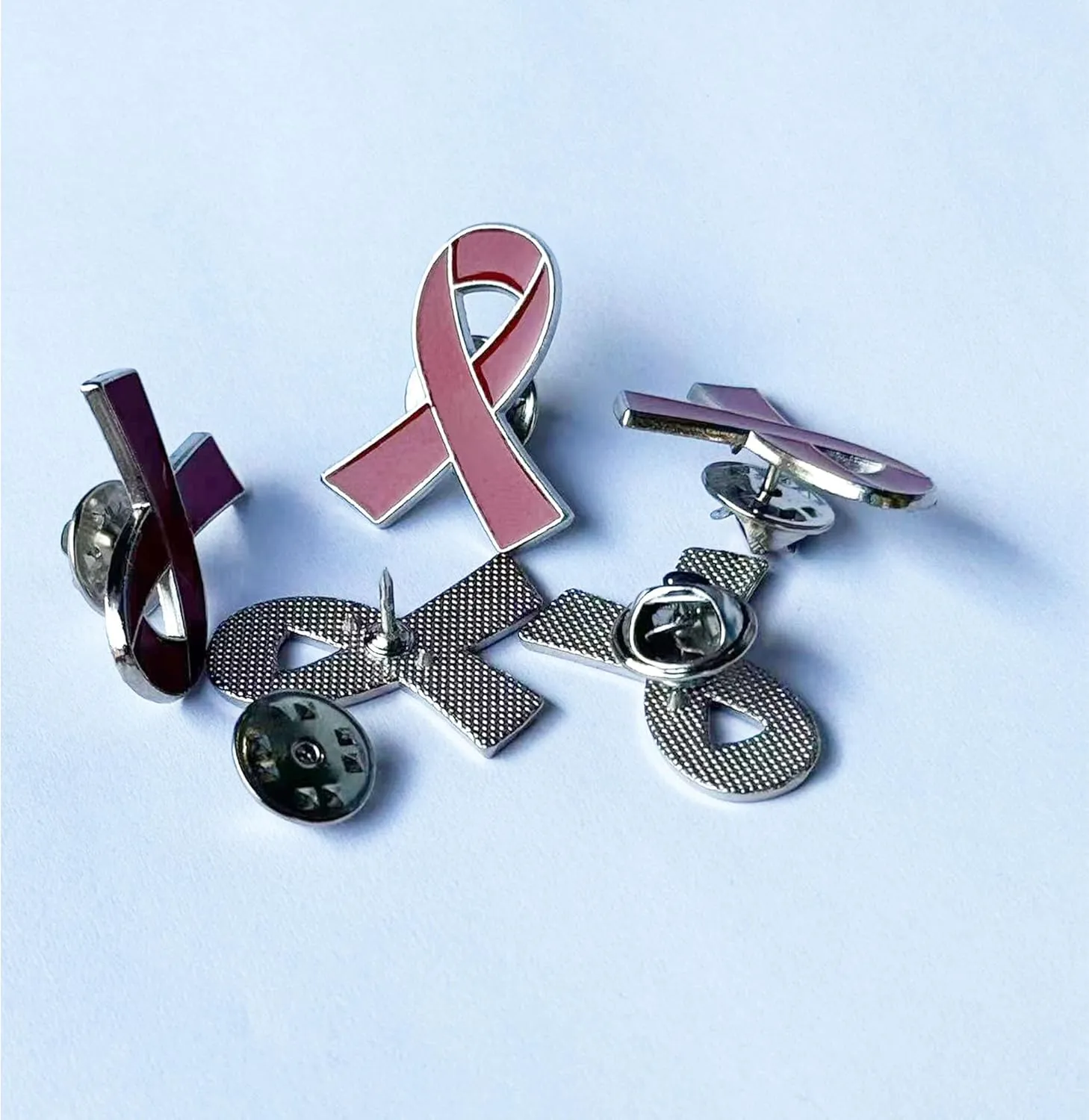 25/50/100/200 pieces red ribbon pin lapel pins HIV AIDS awareness drug prevention heart disease red ribbon brooches pins enamel badges for men women doctors charity fundraising activities bulk
