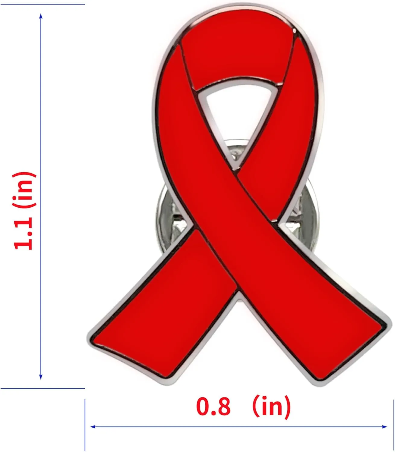 25/50/100/200 pieces red ribbon pin lapel pins HIV AIDS awareness drug prevention heart disease red ribbon brooches pins enamel badges for men women doctors charity fundraising activities bulk