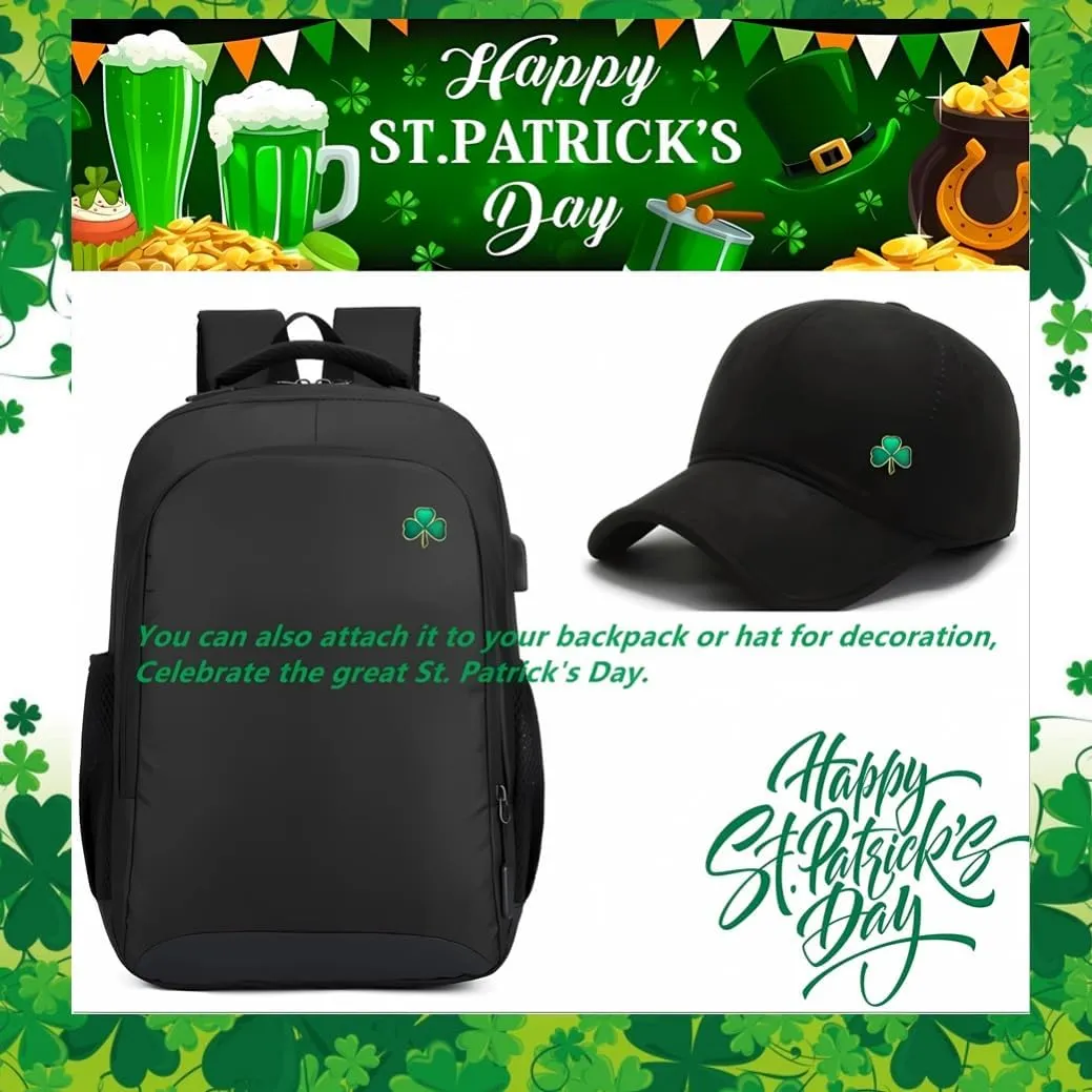 25/50/100/200 pieces small St. Patrick's Day Clover Lapel Pins Shamrock Pin Brooches Patrick Day Three Leaf Clover Pins for women Irish festivals Souvenir gift bulk