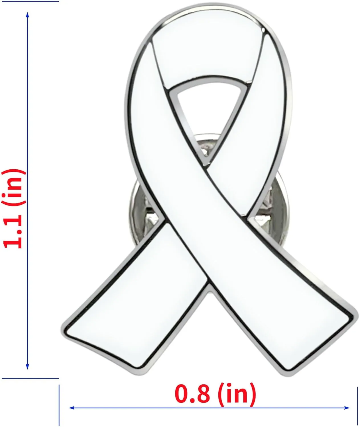 25/50/100/200 pieces White Ribbon Pin White Ribbon Brooches Enamel lapel Pins Lung Cancer Bone Cancer Awareness Blindness Victims of Terrorism and Adoption Awareness Pins badge Charity fundraising bulk