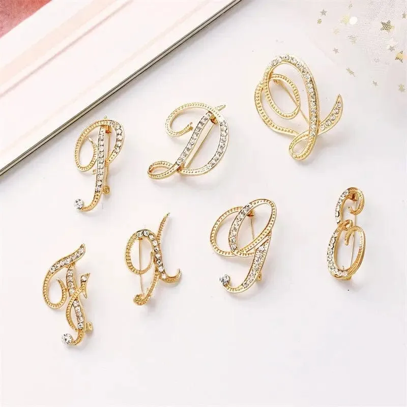 26 English Alphabet Brooches With Diamonds - Shine with Elegance 💎