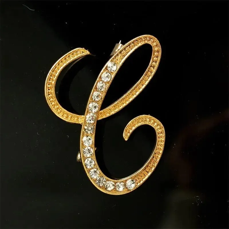 26 English Alphabet Brooches With Diamonds - Shine with Elegance 💎