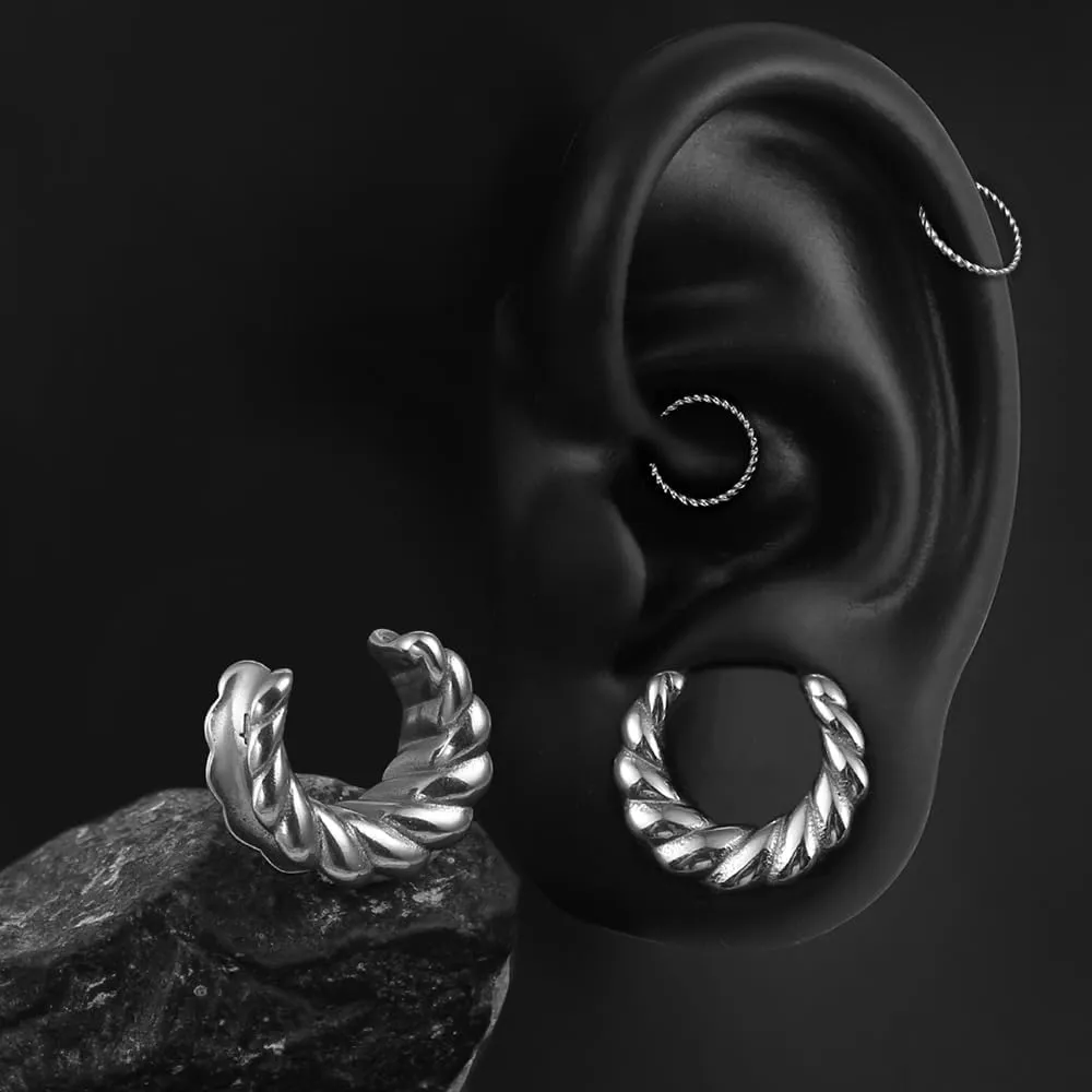 2PCS Classic Saddle Plugs Gauges Tunnels for Stretched Ears, Hypoallergenic 316 Stainless Steel Ear Plugs Tunels Gauuges 8mm-25mm (0G-1") Body Piercing Jewelry for Women Men