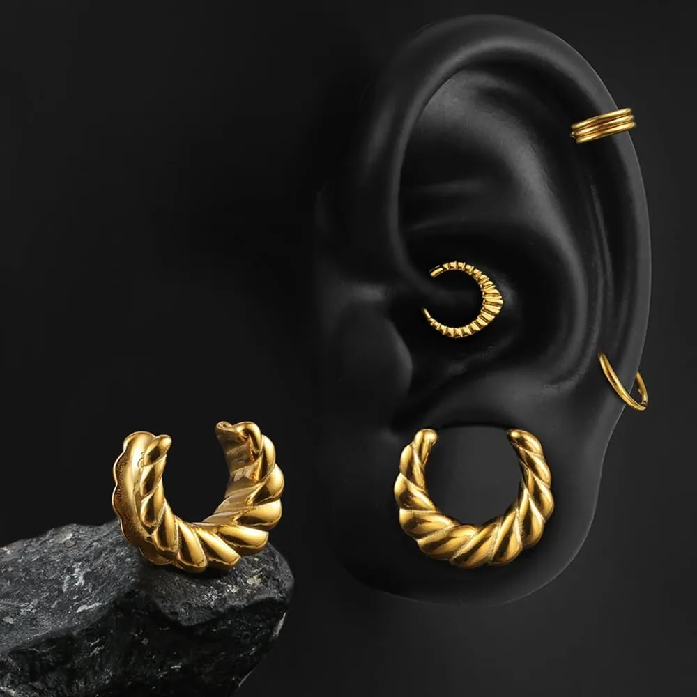 2PCS Classic Saddle Plugs Gauges Tunnels for Stretched Ears, Hypoallergenic 316 Stainless Steel Ear Plugs Tunels Gauuges 8mm-25mm (0G-1") Body Piercing Jewelry for Women Men