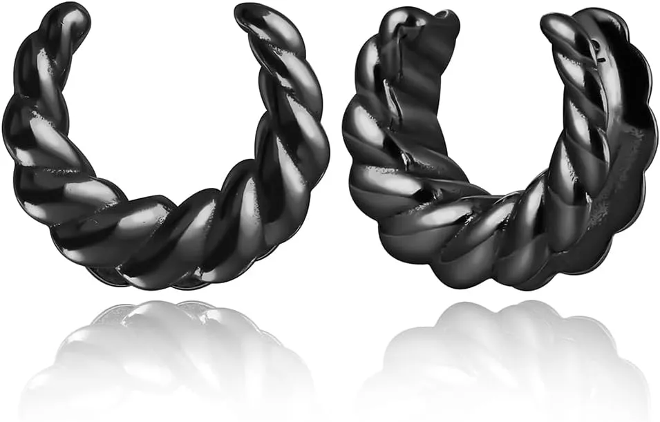 2PCS Classic Saddle Plugs Gauges Tunnels for Stretched Ears, Hypoallergenic 316 Stainless Steel Ear Plugs Tunels Gauuges 8mm-25mm (0G-1") Body Piercing Jewelry for Women Men
