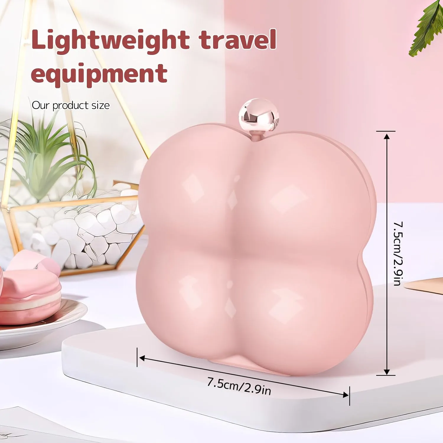 2PCS Mini Clouded Shaped Travel Jewelry Box, Jewelry Ring Display Organiser Box and Storage for Lip Piercing Jewelry & Nose Piercing Jewelry, Best Gifts For Daughter, Girlfriend, Mom (Pink)