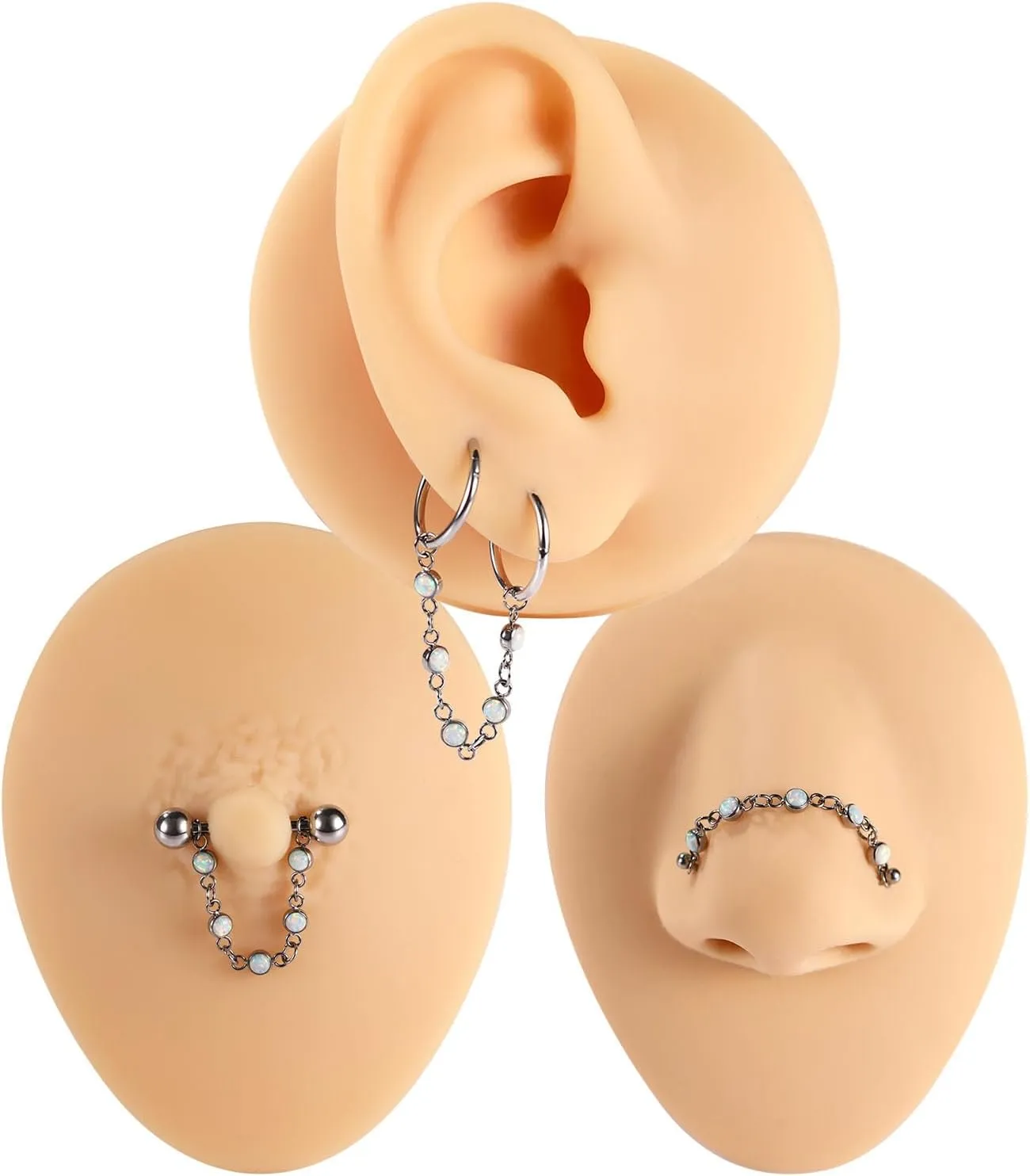 2pcs Nose Chain G23 Titanium Piercing Across Nose Piercing Jewelry Nostril Chain Bridge Conch Helix Facial Piercing Jewelry