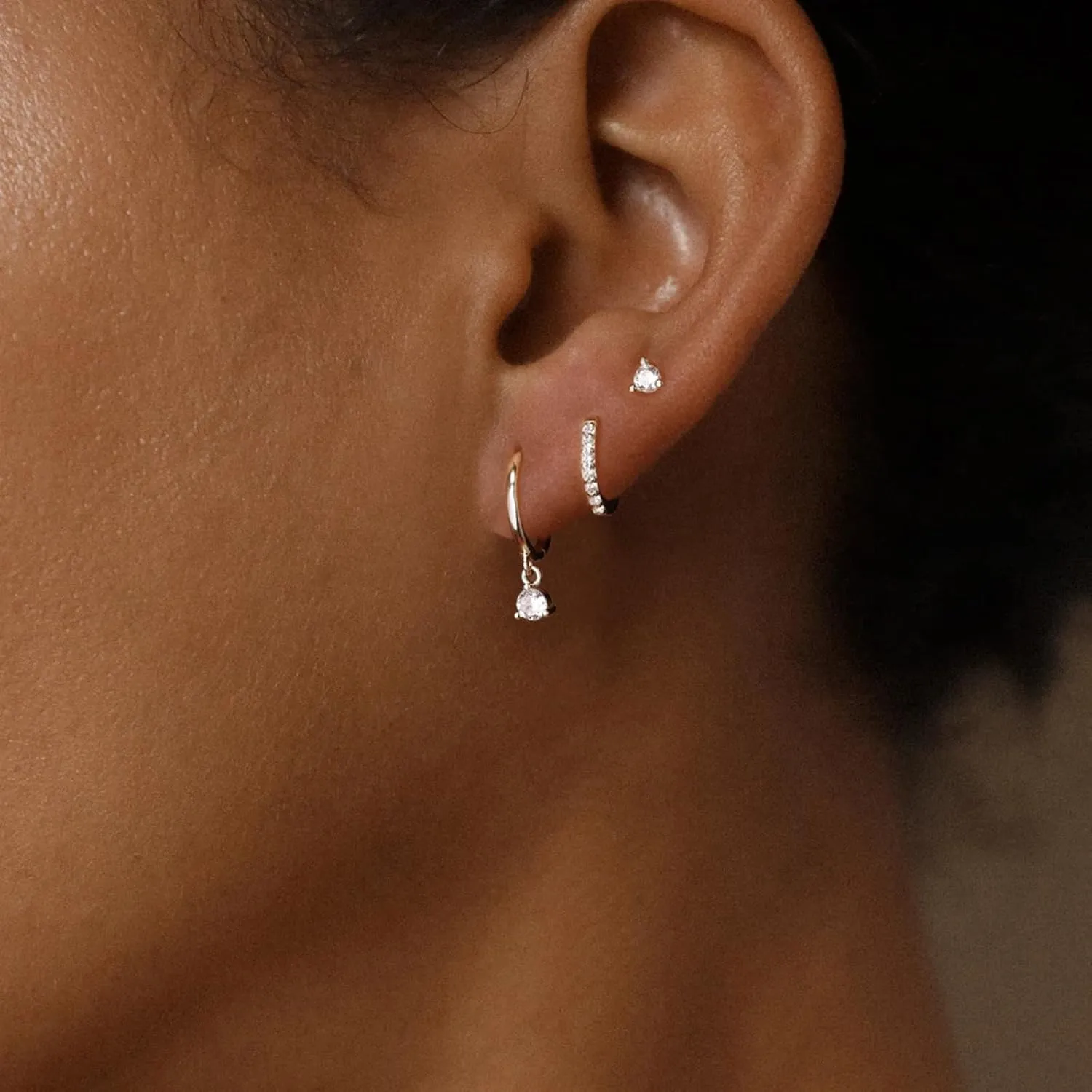 3 Pairs Dainty Hoop Earrings for Women 14K Gold/Silver Plated Hoop Earrings Set Small Huggie Earrings Stack Lightweight Open Earrings Jewelry