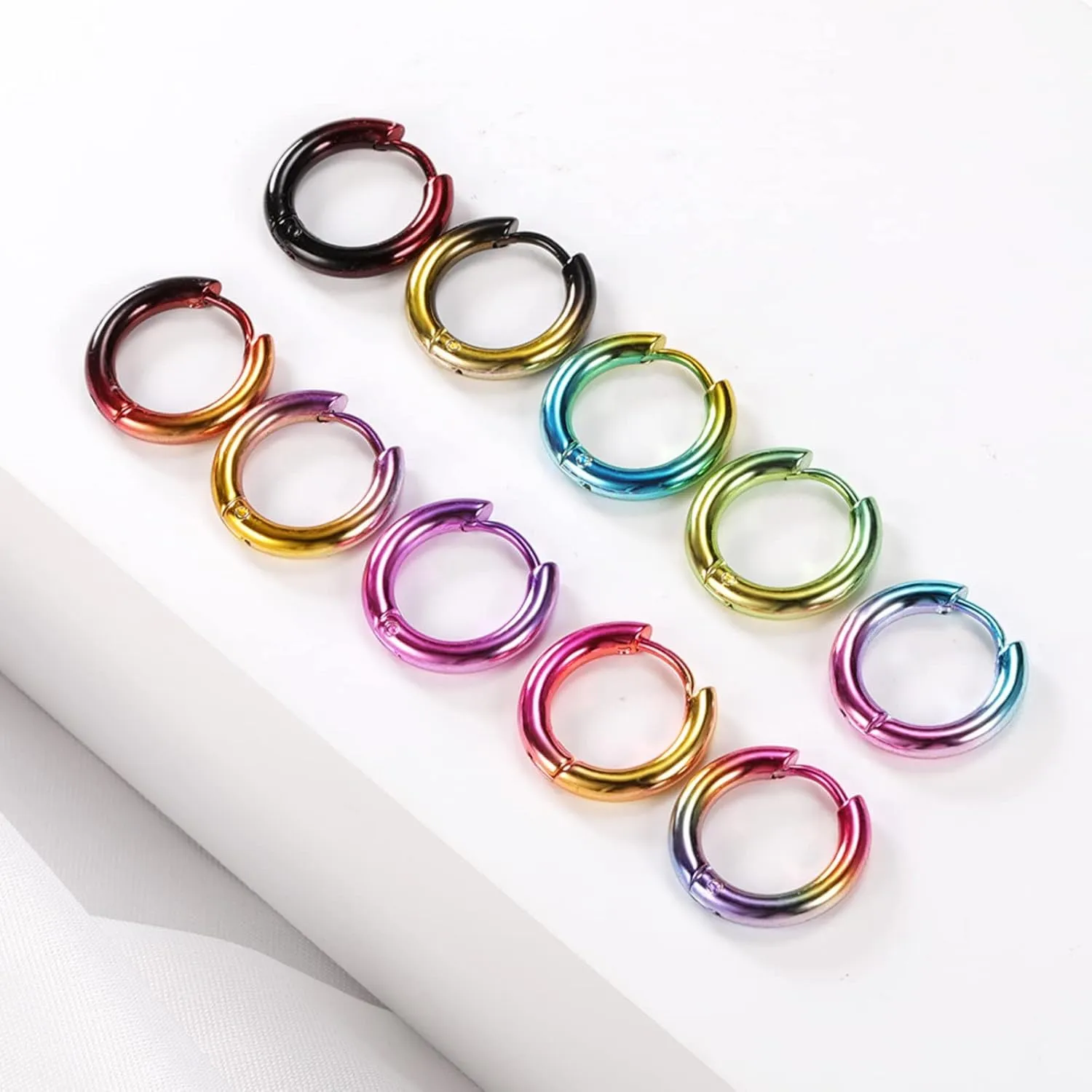 316L Surgical Stainless Steel Huggie Hoop Earrings Set Hypoallergenic Earrings Hoop Cartilage Sleeper Earrings for Men Women Girls
