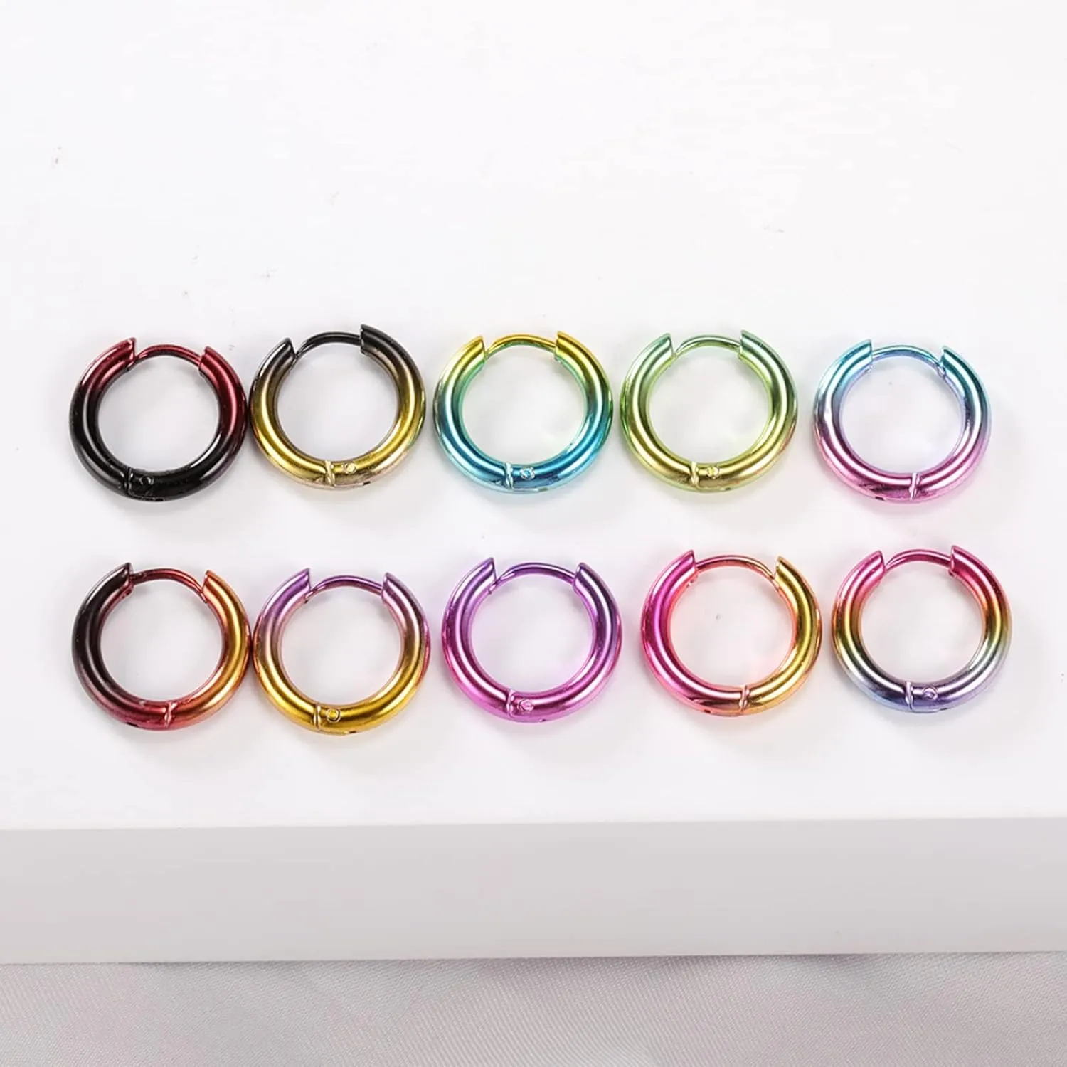 316L Surgical Stainless Steel Huggie Hoop Earrings Set Hypoallergenic Earrings Hoop Cartilage Sleeper Earrings for Men Women Girls