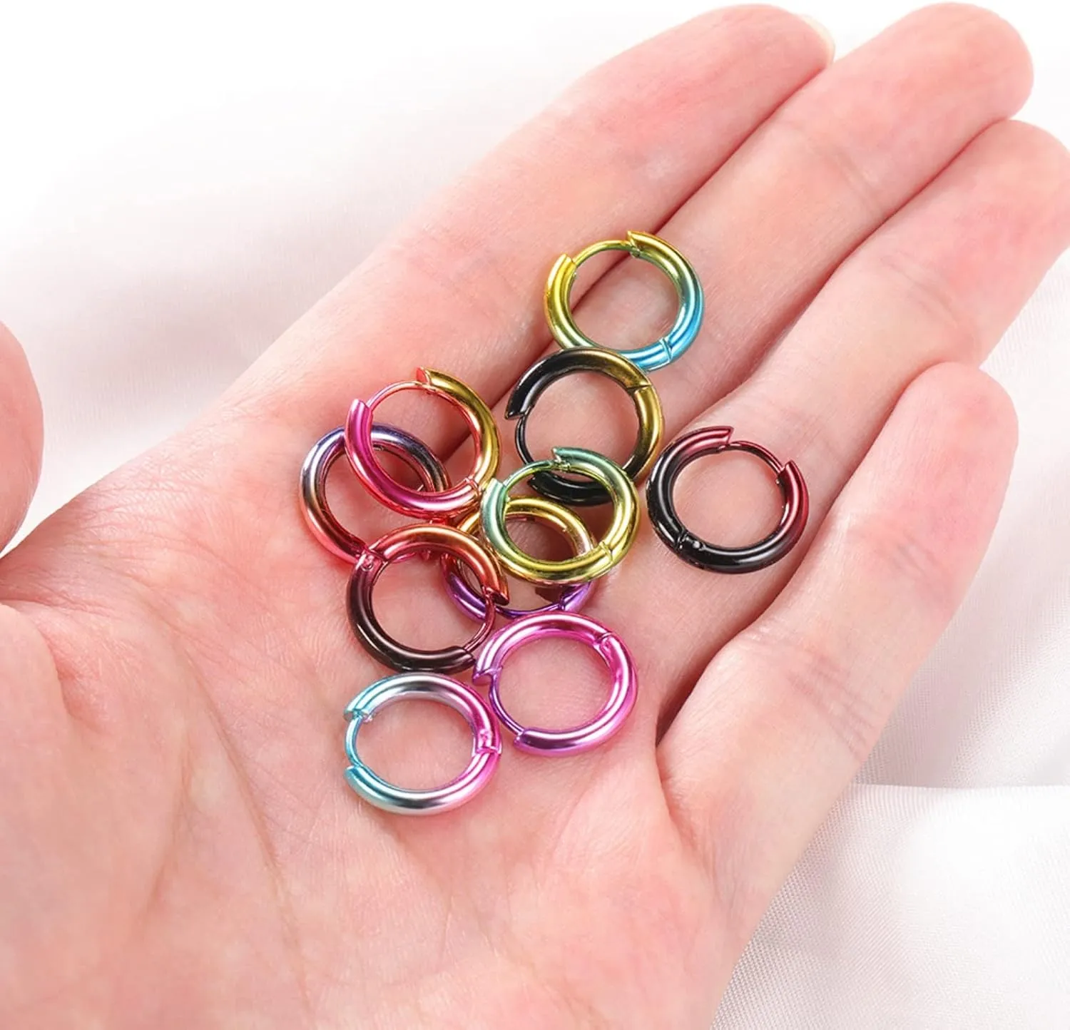 316L Surgical Stainless Steel Huggie Hoop Earrings Set Hypoallergenic Earrings Hoop Cartilage Sleeper Earrings for Men Women Girls