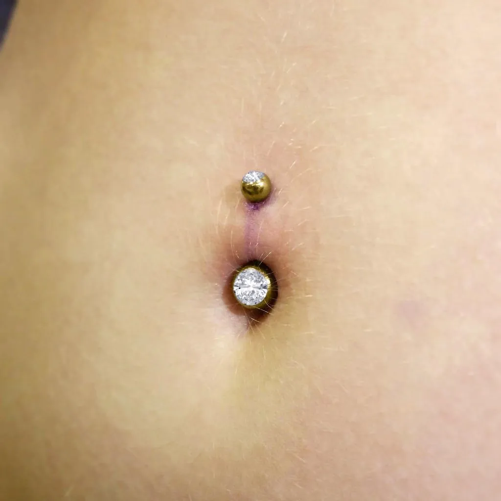 3/5PCS 14G Belly Button Rings for Women Surgical Stainless Steel Gold Belly Button Piercing Silver Belly Rings Cubic Zirconia Navel Rings Body Piercing, 6/8/10/12MM