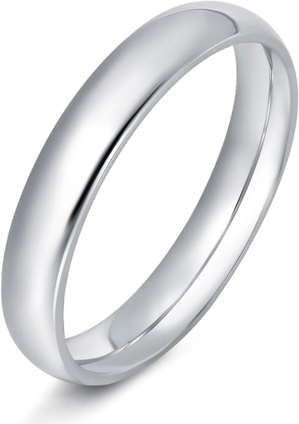 4mm 6mm Stainless Steel Rings Women Men High Polish Plain Dome Silver/Gold Wedding Band Comfort Fit