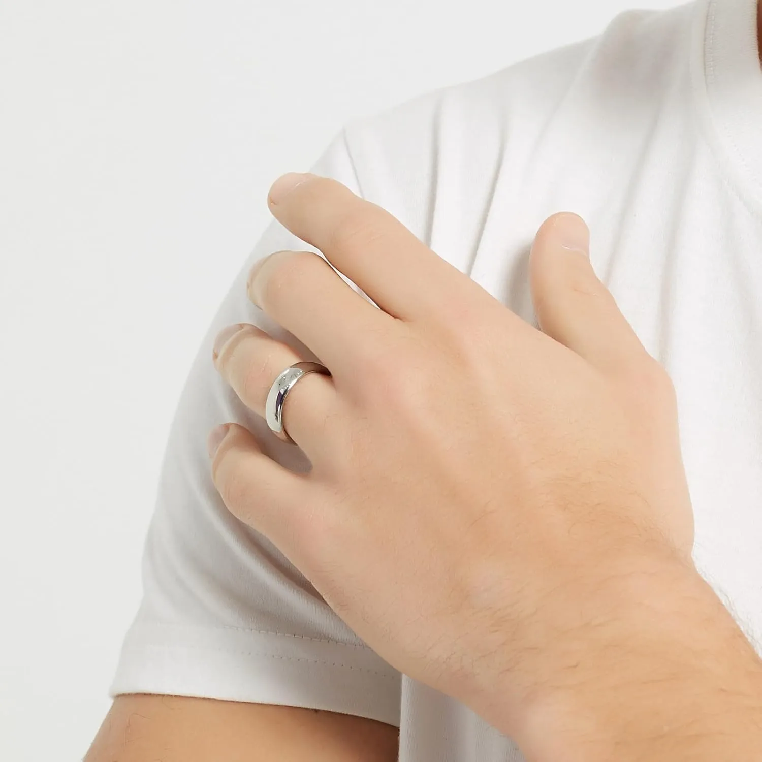 4mm 6mm Stainless Steel Rings Women Men High Polish Plain Dome Silver/Gold Wedding Band Comfort Fit