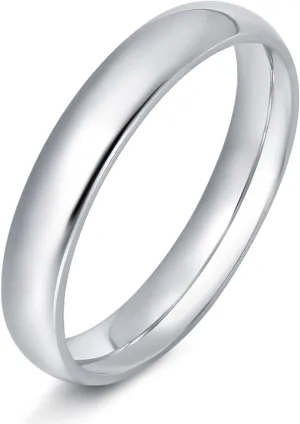 4mm 6mm Stainless Steel Rings Women Men High Polish Plain Dome Silver/Gold Wedding Band Comfort Fit